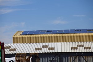 Solar panels to charge forklift trucks at Safepac